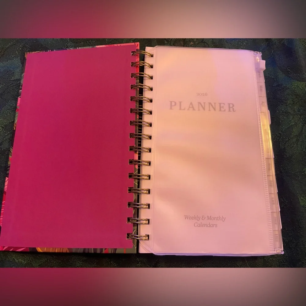 🐅Hardcover 2026 Organizational Planner, Monthly and Weekly, Leopard Jungle theme